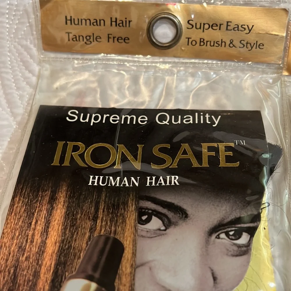 Supreme quality iron safe human hair, 2 packs, new in package‎